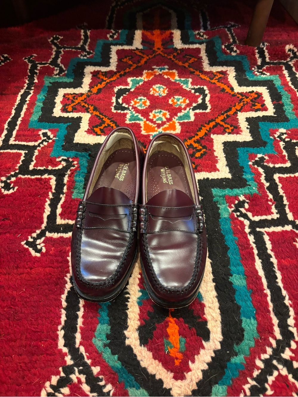 Bass Burgundy Leather Penny Loafers